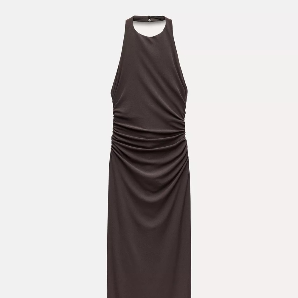 Zara Brown Backless Dress